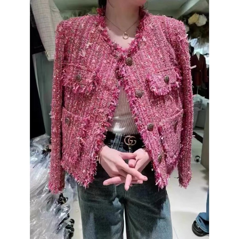 Áo Khoác Dạ Tweet Thu Đông Kiểu Pháp Lót Dày Dặn Có Độn Vai Siêu Xinh