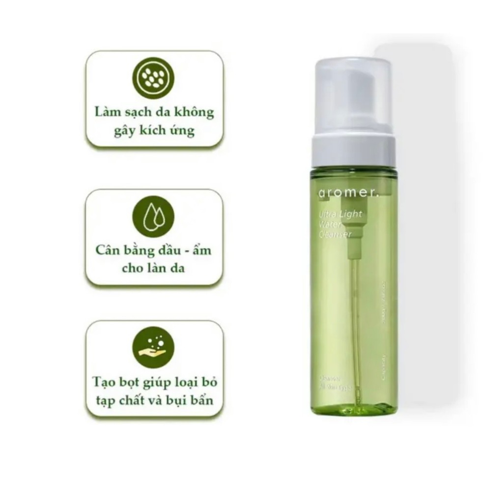 Nước tẩy trang aromer 200ml sạch sâu loại bỏ bụi bẩn bã nhờn dùng cho mọin loại da