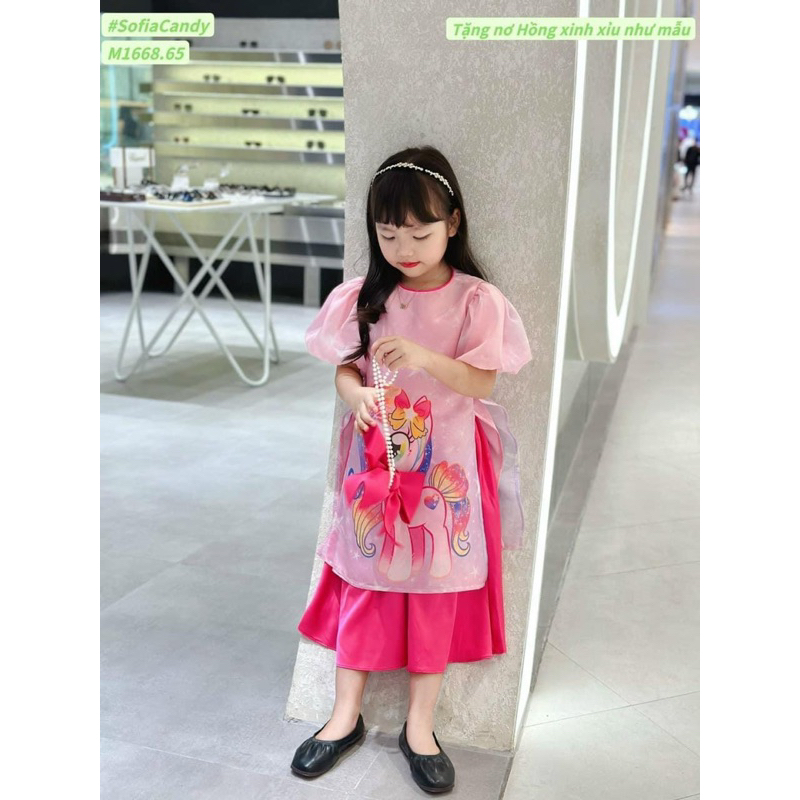 Áo dài in ngua pony cho be