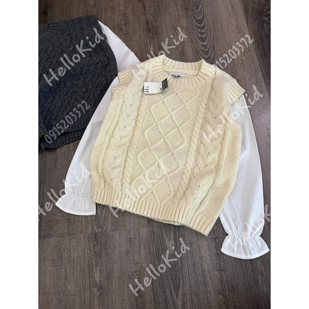 Áo len phối sơmi prima cho bé