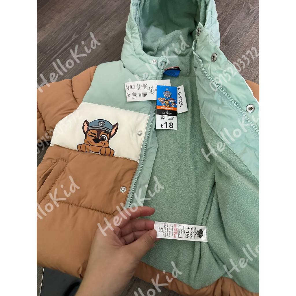 Áo khoác phối màu Paw cho bé