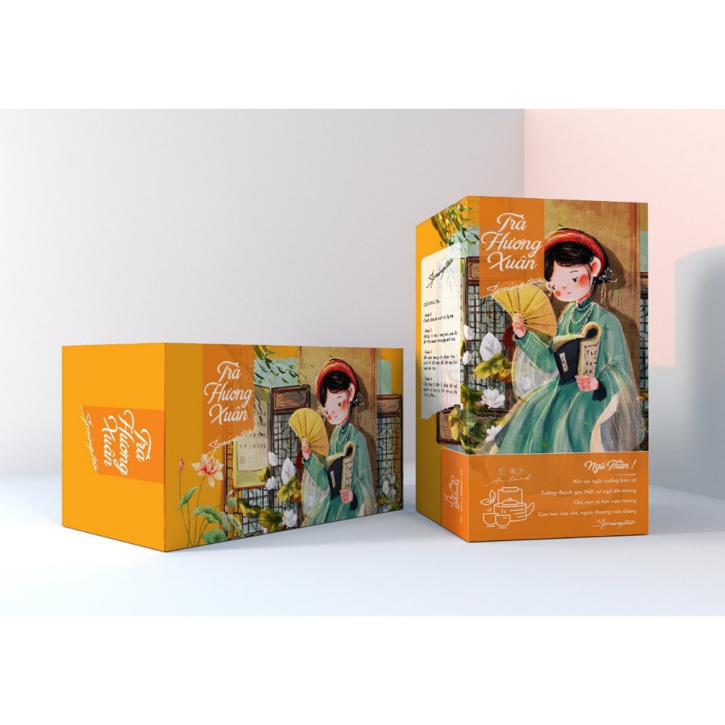 Vỏ Hộp Trà Hương Xuân, Spring tea để trang trí lẵng Tết 2024