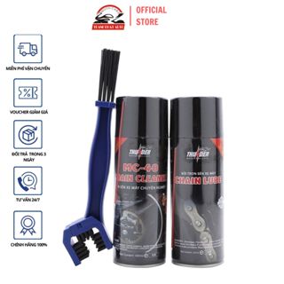 Bộ Combo Bôi trơn dưỡng sên Thunder 400ml, vệ sinh sên MC-40 400ml, tặng bàn chải sên chuyên nghiệp
