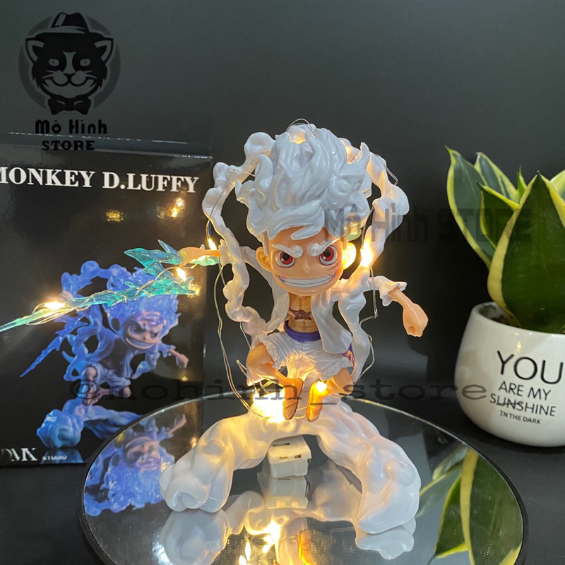 🔥Hàng Loại 1 - Mô Hình OnePiece Luffy nika gear 5 cầm tia sét siêu đẹp cao 15cm nặng 450gram ,OnePiece - có vỏ hộp màu