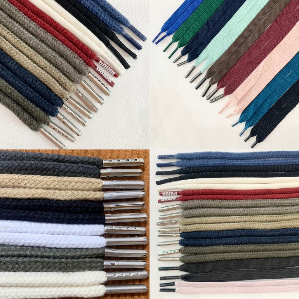 Dây luồn(rút)quần, mũ áo,giày thể thao nhiều màu, hoodie ,Dây tròn đầu kim loại, chất liệu Polyester từ 1,1m-1m6 may mặc