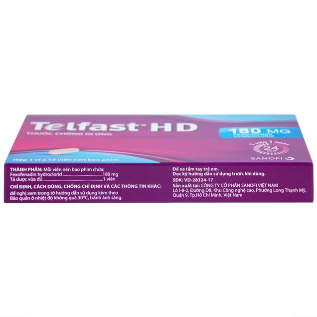 ✅  Telfast HD 180mg Dị Ứng Sổ Mũi Hộp 10 Viên