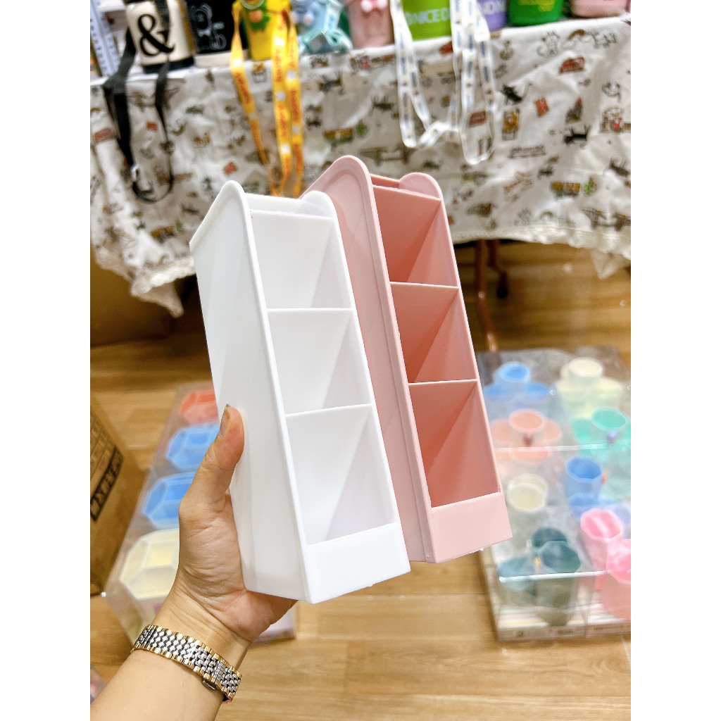 Đồ cắm bút 4 tầng decor bàn học có 3 màu siêu đẹp - shopliam