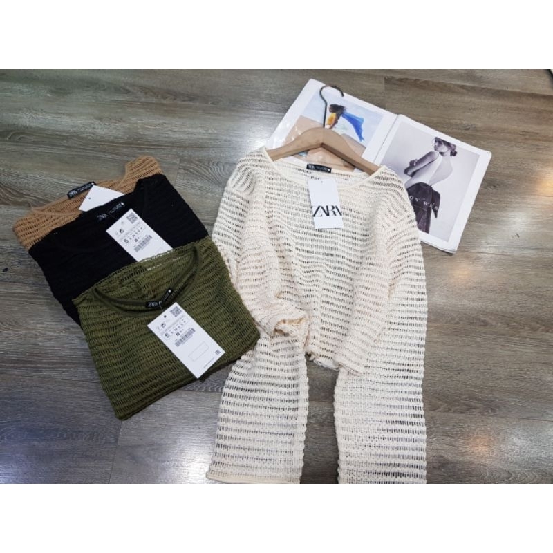 Áo len lưới, áo len mỏng mặc kết hợp bra