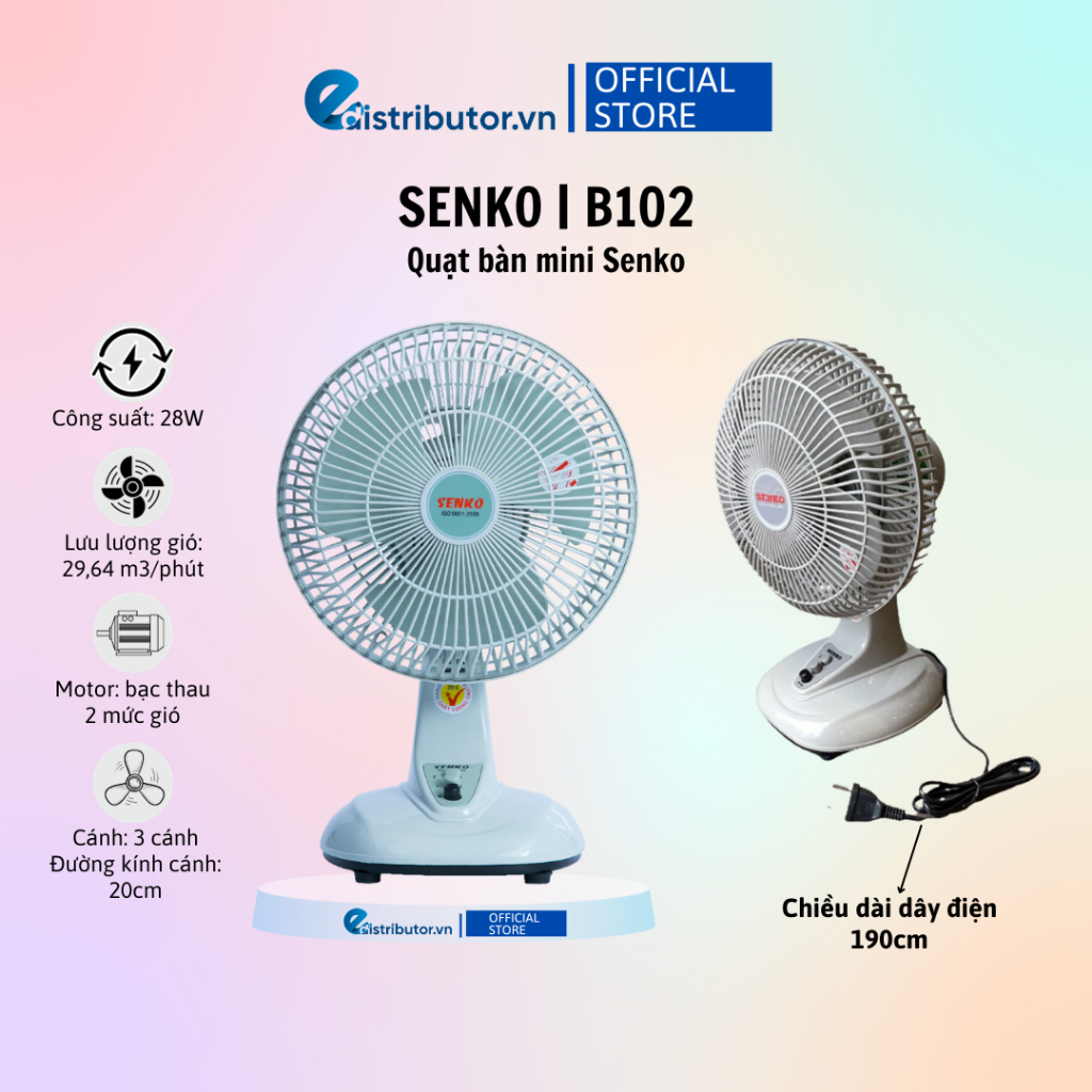 Quạt bàn mini SENKO B102 - màu ngẫu nhiên