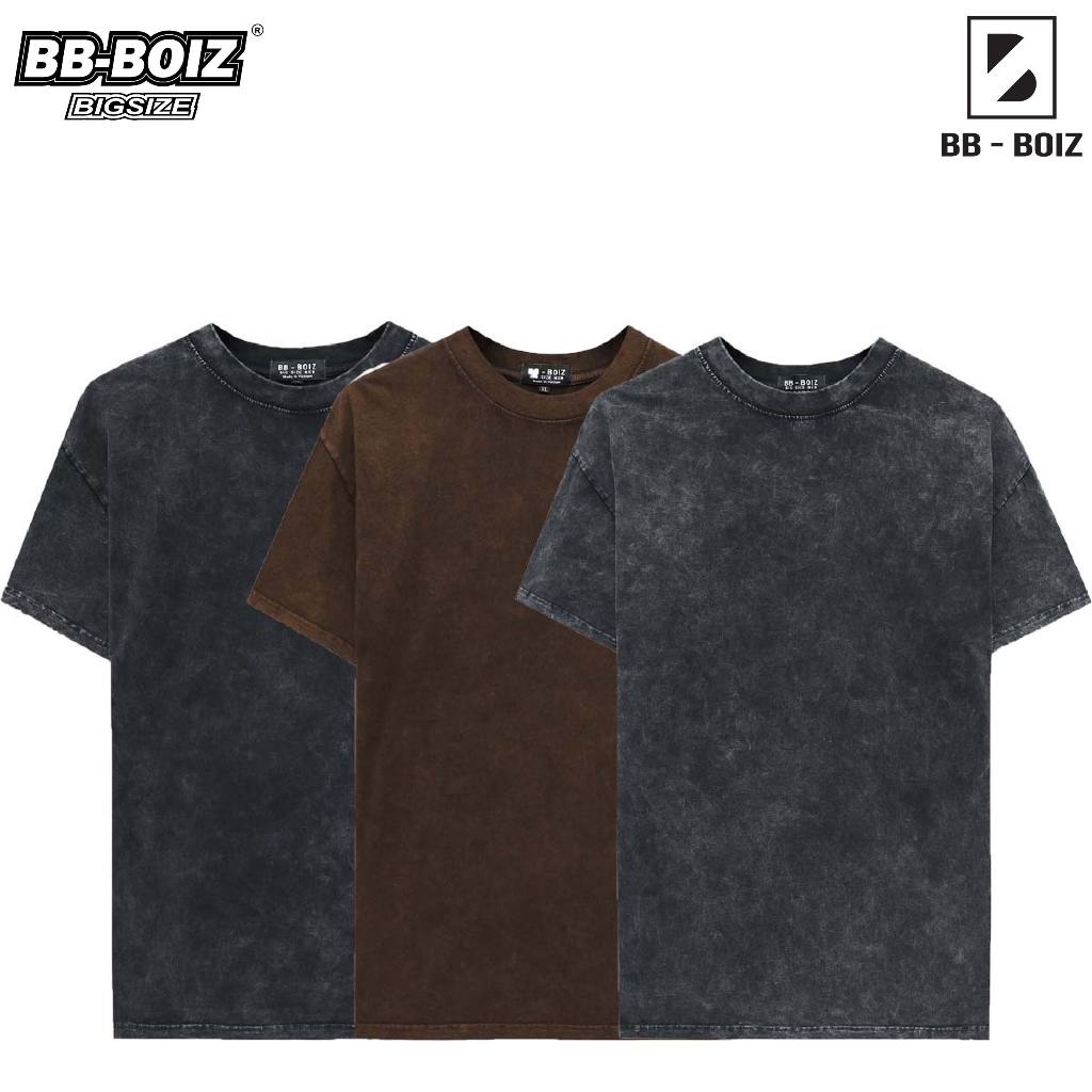 - Áo Thun Wash Nam Tay Ngắn Cotton Wash Xi Măng Bigsize 65kg - 120kg - Trơn