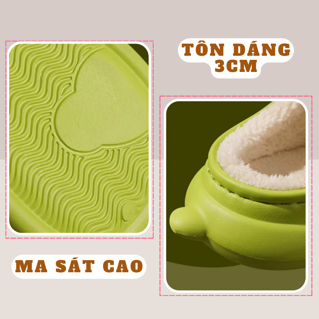 Dép lót bông đi trong nhà, dép lông hình mắt to siêu mềm siêu ấm chân - TinTinStore