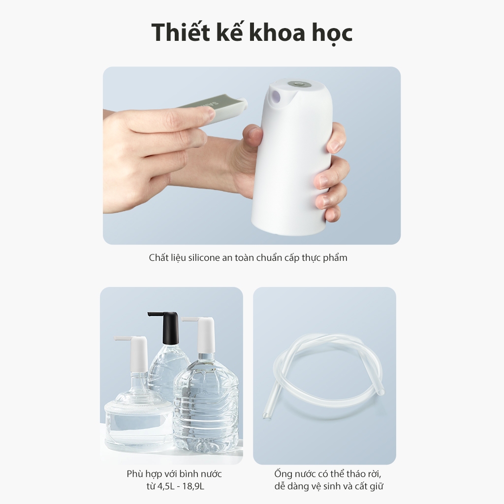 Samono Vòi bơm hút bình nước bình rượu điện tự động có sạc USB SW-CQ04