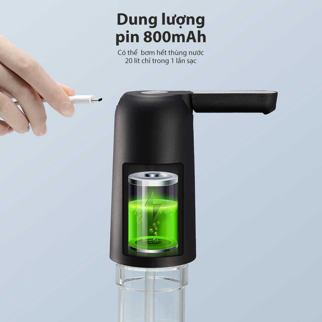 Samono Vòi bơm hút bình nước bình rượu điện tự động có sạc USB SW-CQ04