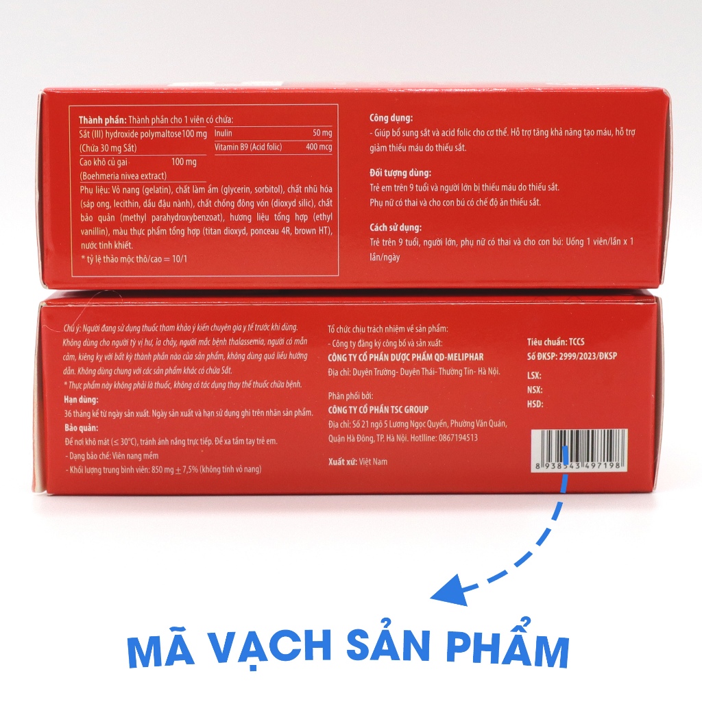 Viên sắt bổ máu cho bà bầu và sau sinh - TSC Fe Fort từ sắt hữu cơ dễ hấp thu và acid folic - Thomsoncare