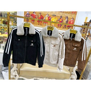 Áo khoác Da Lộn Nam QUẢNG CHÂU NỘI ĐỊA Túi Hộp - Cổ bẻ kèm lông tháo rời .Lót Lông cực ấm TRend