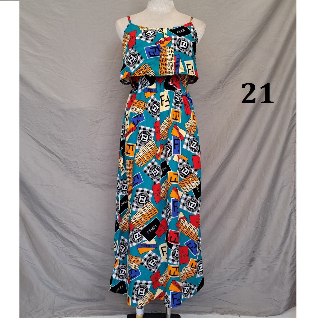 Maxi 2 dây bèo dạo biển, Lanh Thái mát rượi