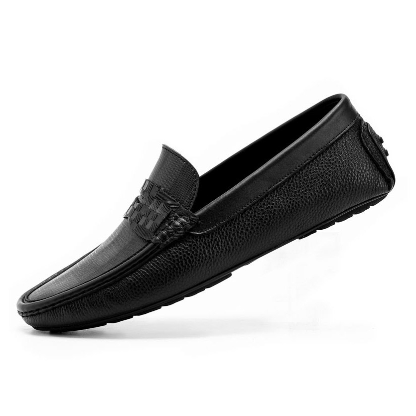 Giày da nam LEXSHOES giày mọi đế âm da bò cao cấp LS17 cao cấp bảo hành 2 năm