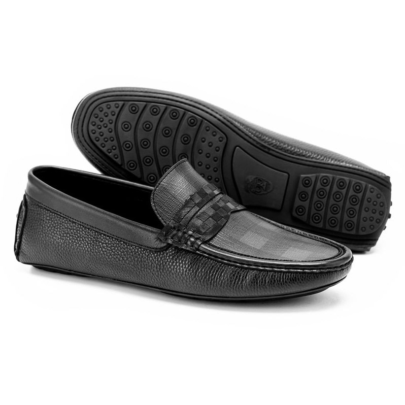 Giày da nam LEXSHOES giày mọi đế âm da bò cao cấp LS17 cao cấp bảo hành 2 năm