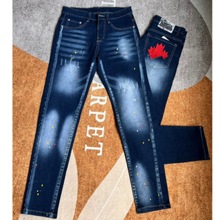 quần bò jean nam dài dsquared2 xanh rách vẩy sơn thêu đẹp mẫu mới hot,chất jean co giãn thoải mái chuẩn shop