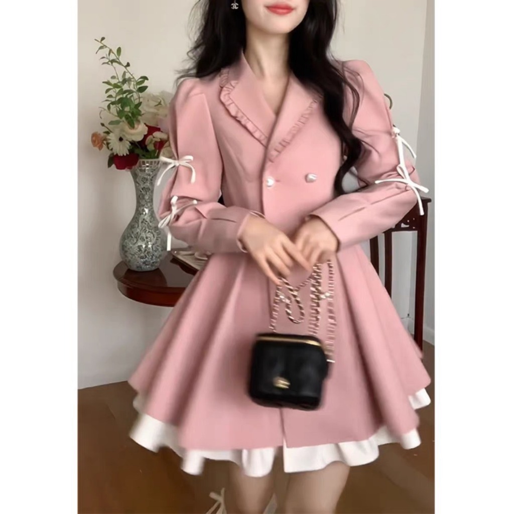 ĐẦM VEST SƠ MI HỒNG BÁNH BÈO