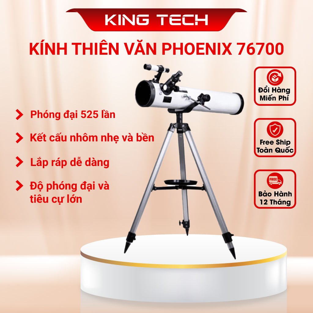 Kính thiên văn phản xạ Phoenix Telescope 76700 (70076) phóng đại 525 lần, quan sát trăng sao và ngắm cảnh xa rõ nét