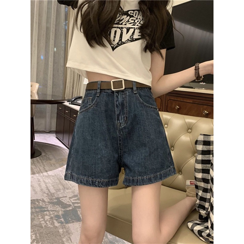 Quần short jean denim cạp cao phong cách hàn quốc M23