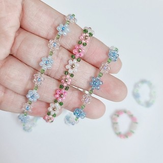 Vòng cổ, vòng tay kết cườm hình hoa handmade