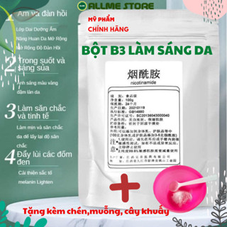  Bột tinh chất Niacinamide Vitamin B3 làm sáng da trắng da dùng trộn trong sữa tắm sữa dưỡng thể. 