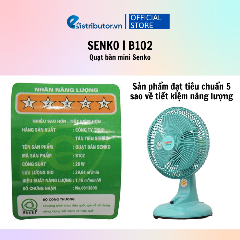 Quạt bàn mini SENKO B102 - màu ngẫu nhiên