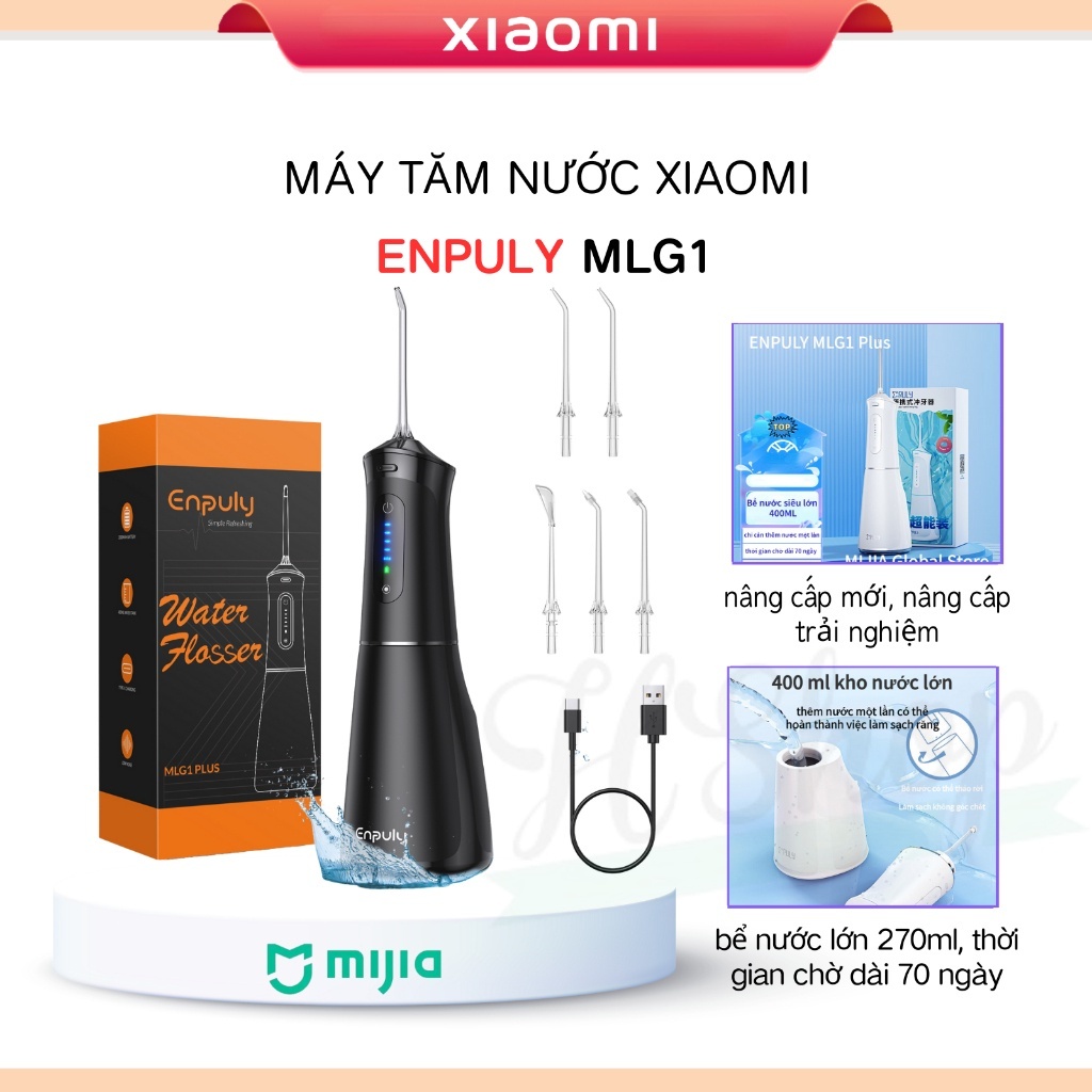 Máy tăm nước mini Xiaomi Enpuly ML8 / W1 Plus  Chống Thấm Nước IPX7 Dung Tích 250ml /  M6 Plus  Kèm vòi thay thế