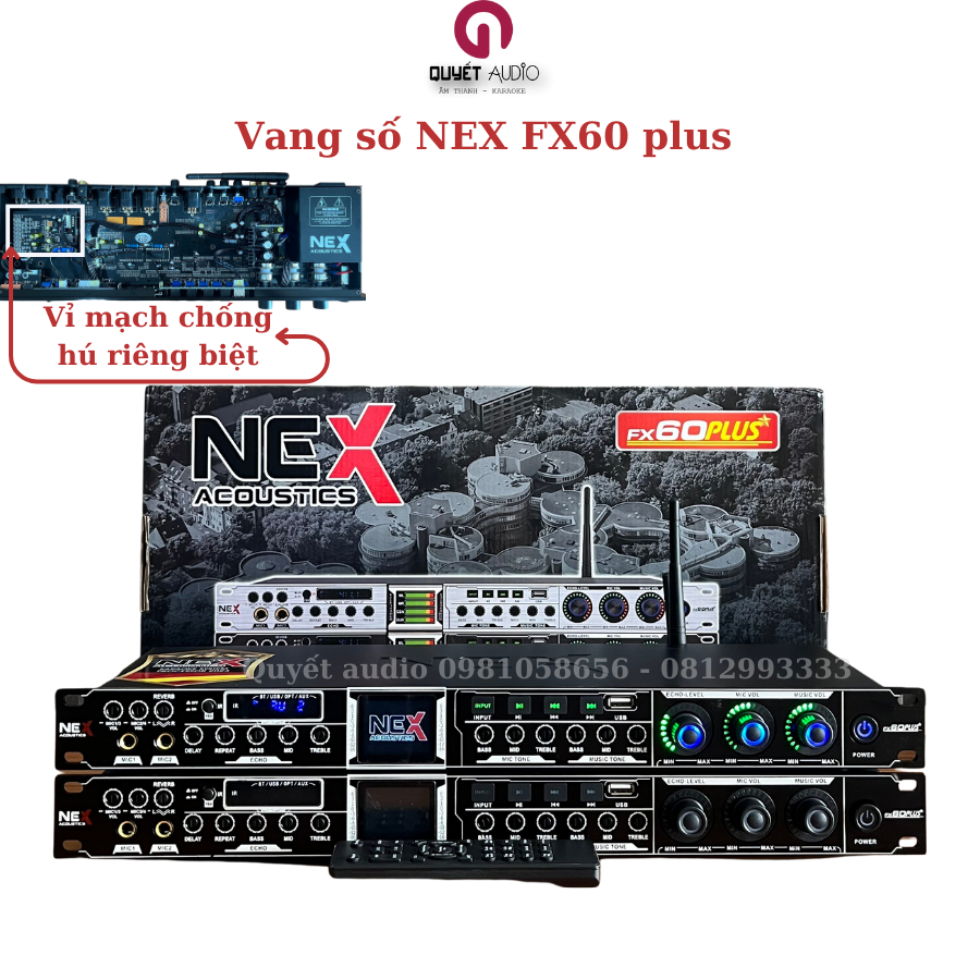 Vang cơ Nex FX60 Plus (Đen) - Vang cơ thế hệ mới năm 2023 - Hàng chuẩn nguồn đủ 5 dây_ Nex FX 60 plus