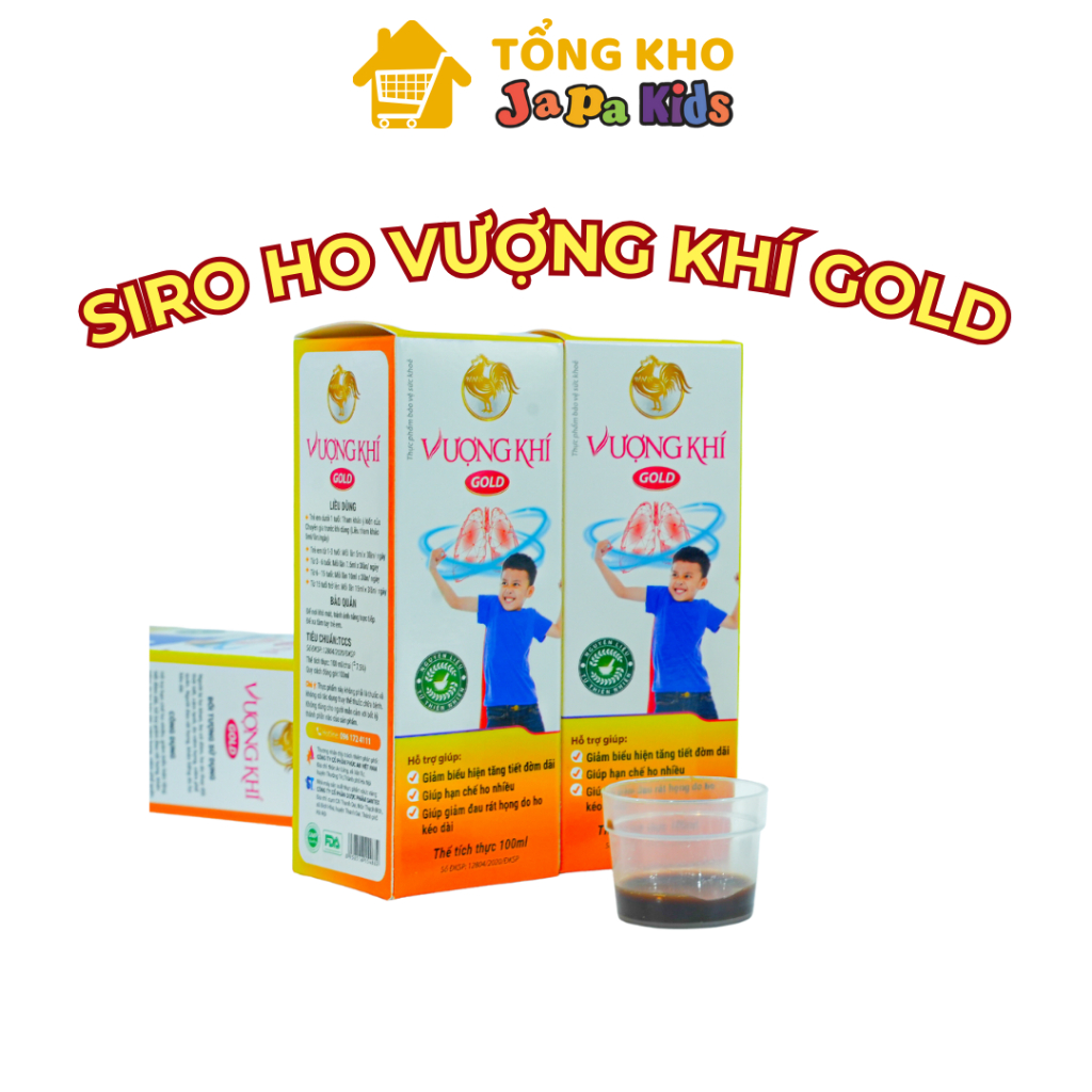 Siro Ho Cho Bé Vượng Khí Gold Giảm Ho Tiêu Đờm Chống Viêm Họng Viêm Phế Quản Japa Kids