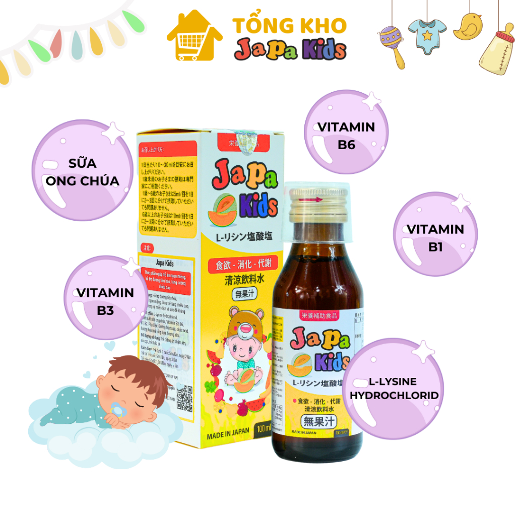 Japa Kids Chính Hãng Siro Ăn Ngon Cho Bé Hỗ Trợ Bé Tăng Cân Thúc Đẩy Vị Giác Hấp Thụ Tốt Hơn
