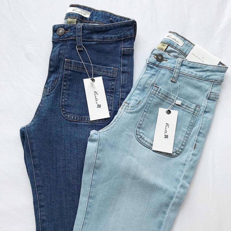 Quần Jeans Loe 2 Vuông Lưng Cao Vip