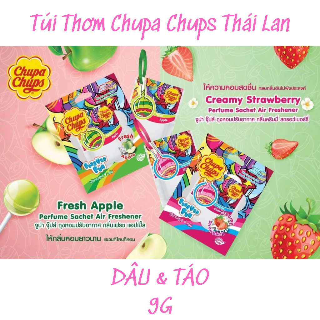 Túi thơm hương kẹo trái cây ngọt Chupa Chups Air Freshener Thái Lan - 9gr hương ngọt ngào tươi mát