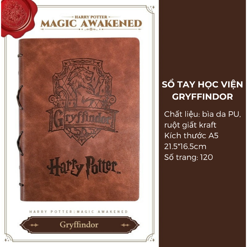 Cá Chép - Sổ tay bìa giả da PU học viện Hogwarts Harry Potter