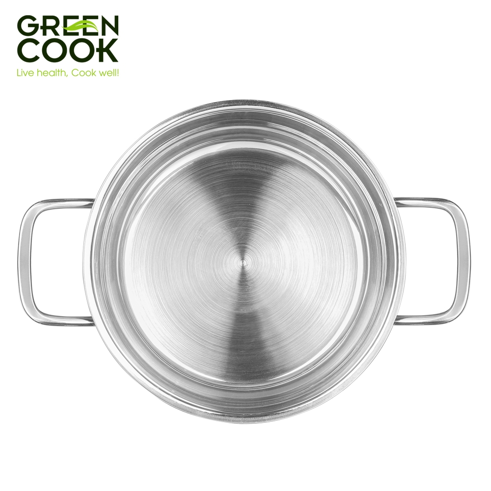 Bộ nồi Inox 201 cao cấp 5 đáy GCS232-T1 Green Cook siêu bền sử dụng được trên bếp từ ( Các loại bếp )