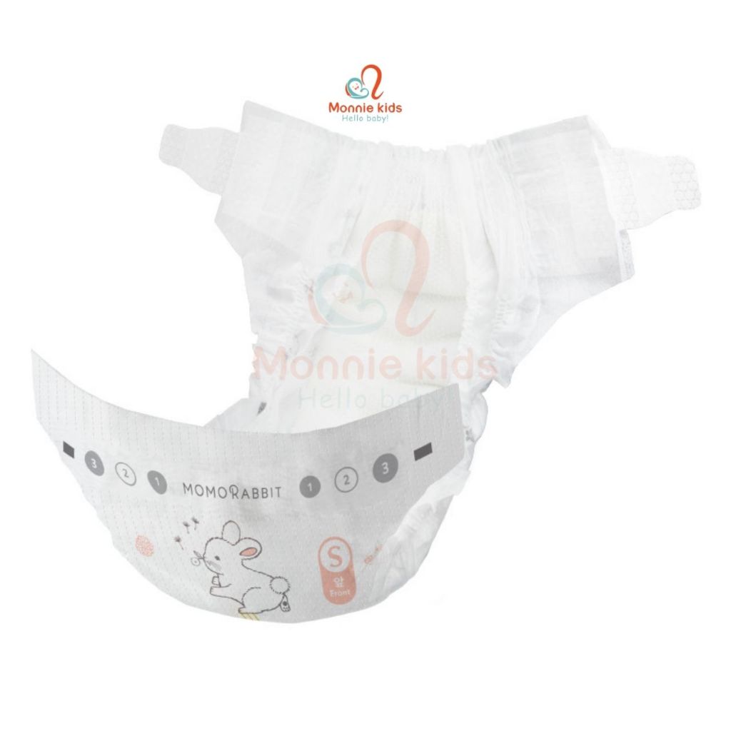Bỉm dán cho bé Momo Rabbit Eco Singsing S36 M32 L30, tã dán siêu mỏng thấm hút tốt - Monnie Kids