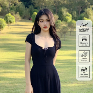 Đầm dài cổ vuông buộc dây cao cấp LUST chất liệu dày dặn thiết kế đẹp - M156
