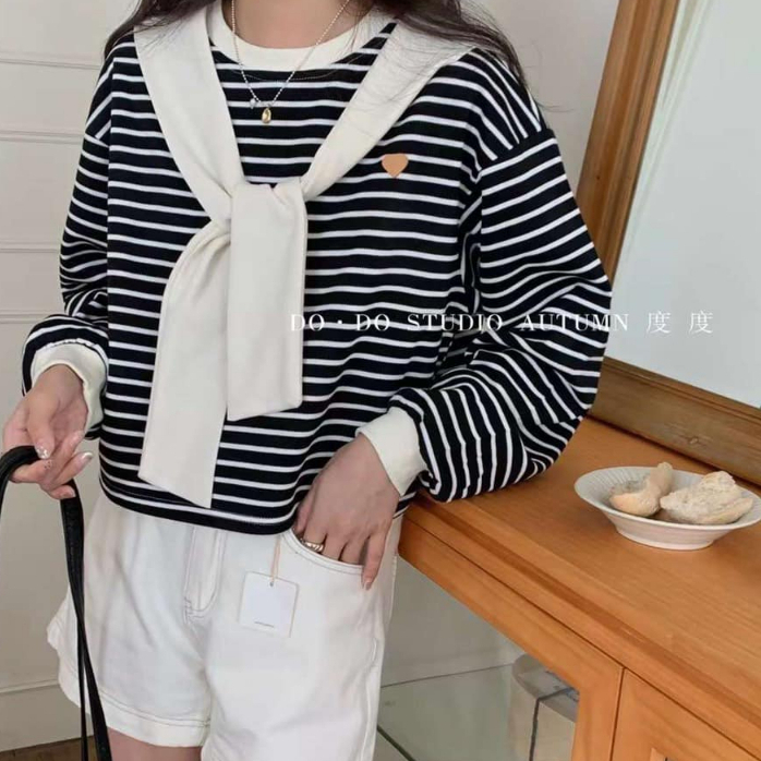 ÁO NỈ DÀI TAY KÈM KHĂN BASIC