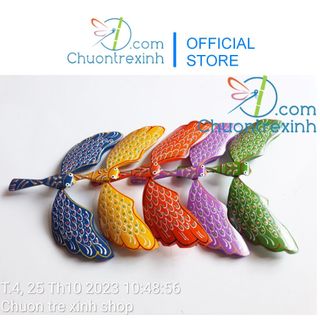 CTR Bộ 5 con chim tre thăng bằng khác màu nhau giao màu ngẫu nhiên (chưa có chân đế)