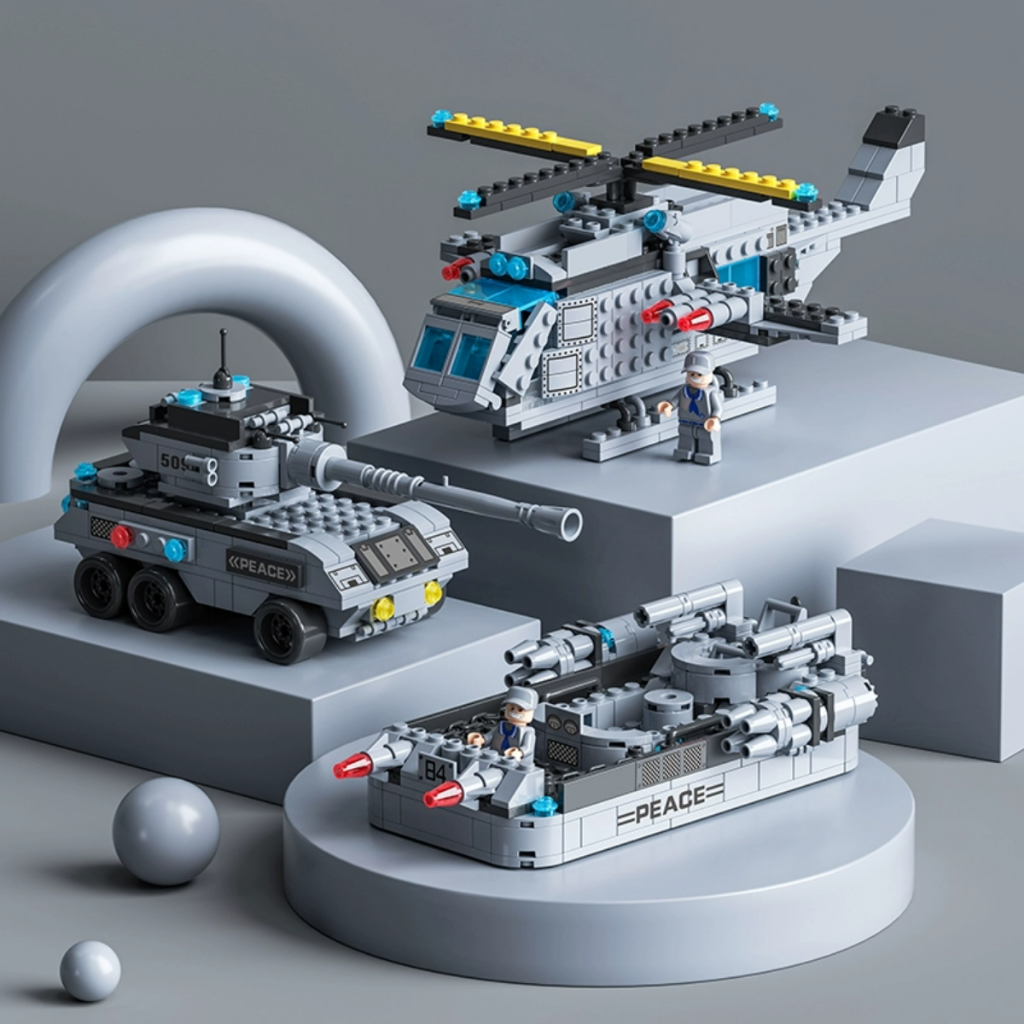 Mô Hình Lắp Ráp Tàu Chiến Hạm 𝟔𝐢𝐧𝟏 WARSHIP 8734 Dài 70cm - 1560 Chi Tiết mảnh trơn