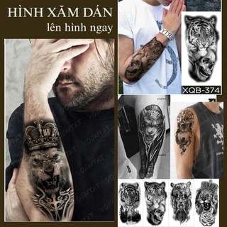 [Đọc kỹ mô tả] Hình dán tạm thời BST cọp, hổ báo, sư tử, chó sói, động vật hoang dã XQB size vừa. Boss Tatoo