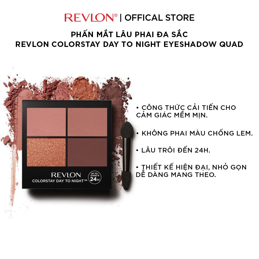 Phấn mắt lâu phai Revlon Colorstay Day to Night EyeShadow Quad 24h