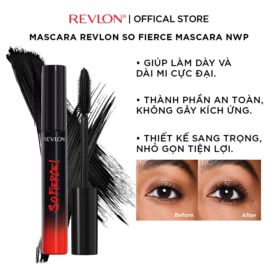Mascara cho mi dày và dài cực đại - Revlon So Fierce Mascara NWP - 701 Blackest Black / Noir Intense