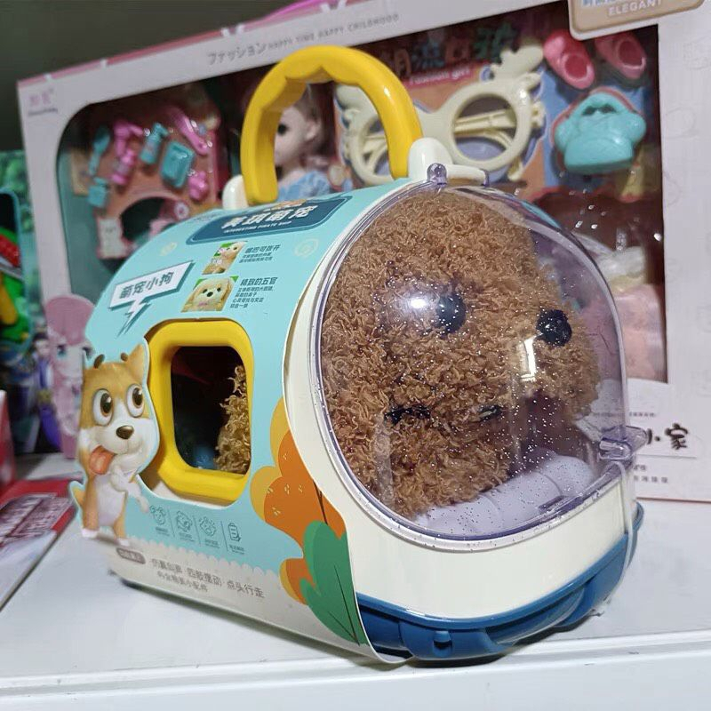 Đồ Chơi Chăm Sóc Thú Cưng, Lồng Thỏ Bông, Chó Bông Biết Đi Kêu, Vẫy Đuôi Kèm Phụ Kiện, Lồng Chó Bông Bống Shop 36