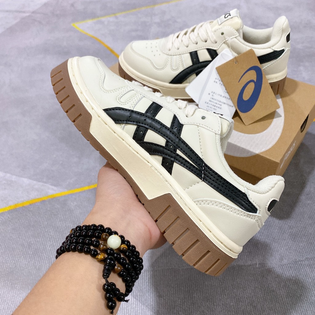 Giày asics court mz cream white blạck gum,giày Asics bản chuẩn Trung đế gum đủ 3 màu hot trend dành cho nam nữ cực basic