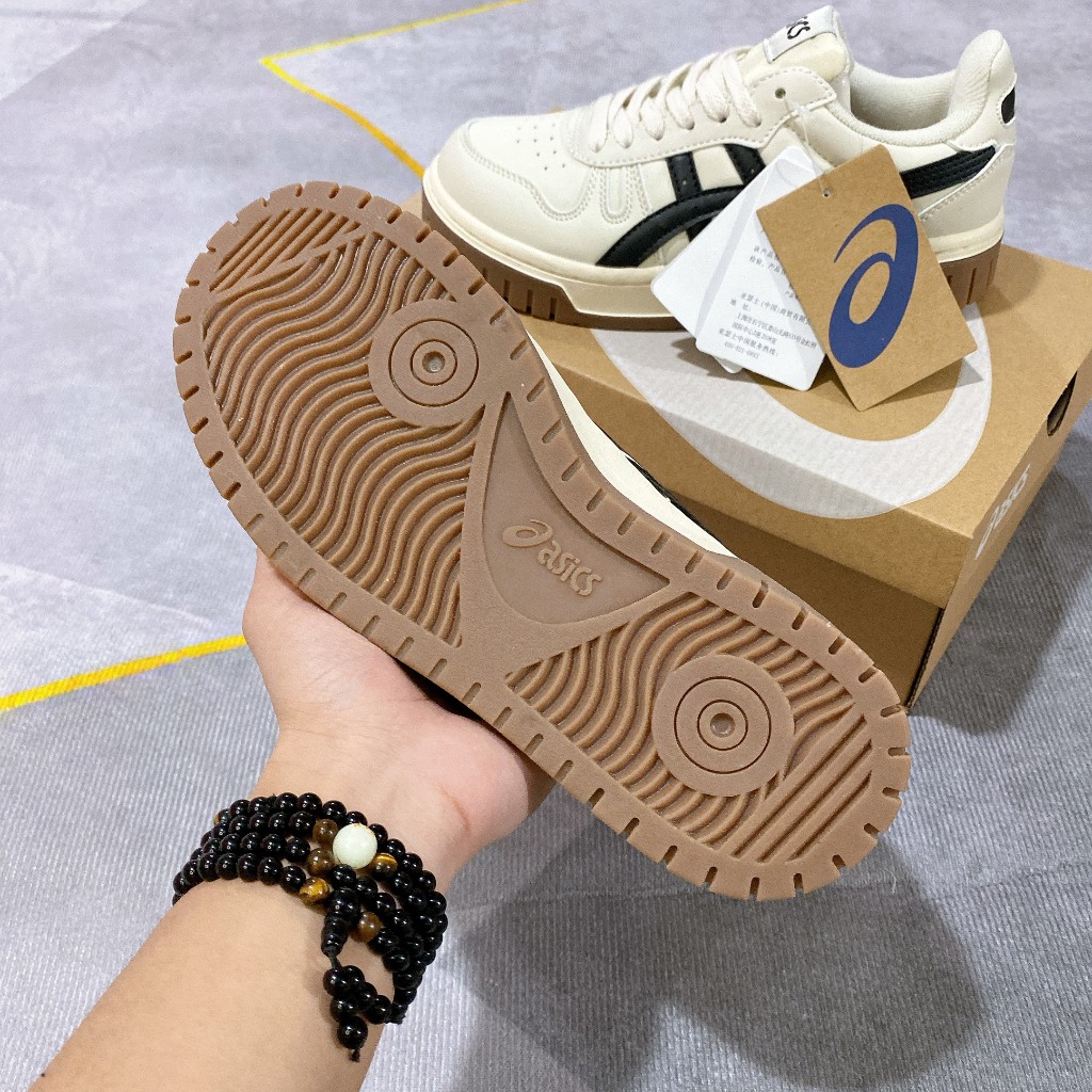 Giày asics court mz cream white blạck gum,giày Asics bản chuẩn Trung đế gum đủ 3 màu hot trend dành cho nam nữ cực basic