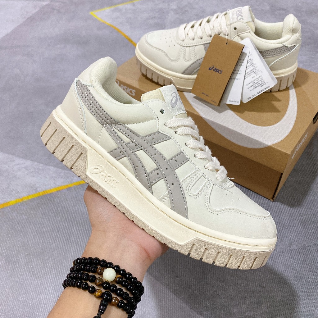 Giày asics court mz cream white blạck gum,giày Asics bản chuẩn Trung đế gum đủ 3 màu hot trend dành cho nam nữ cực basic