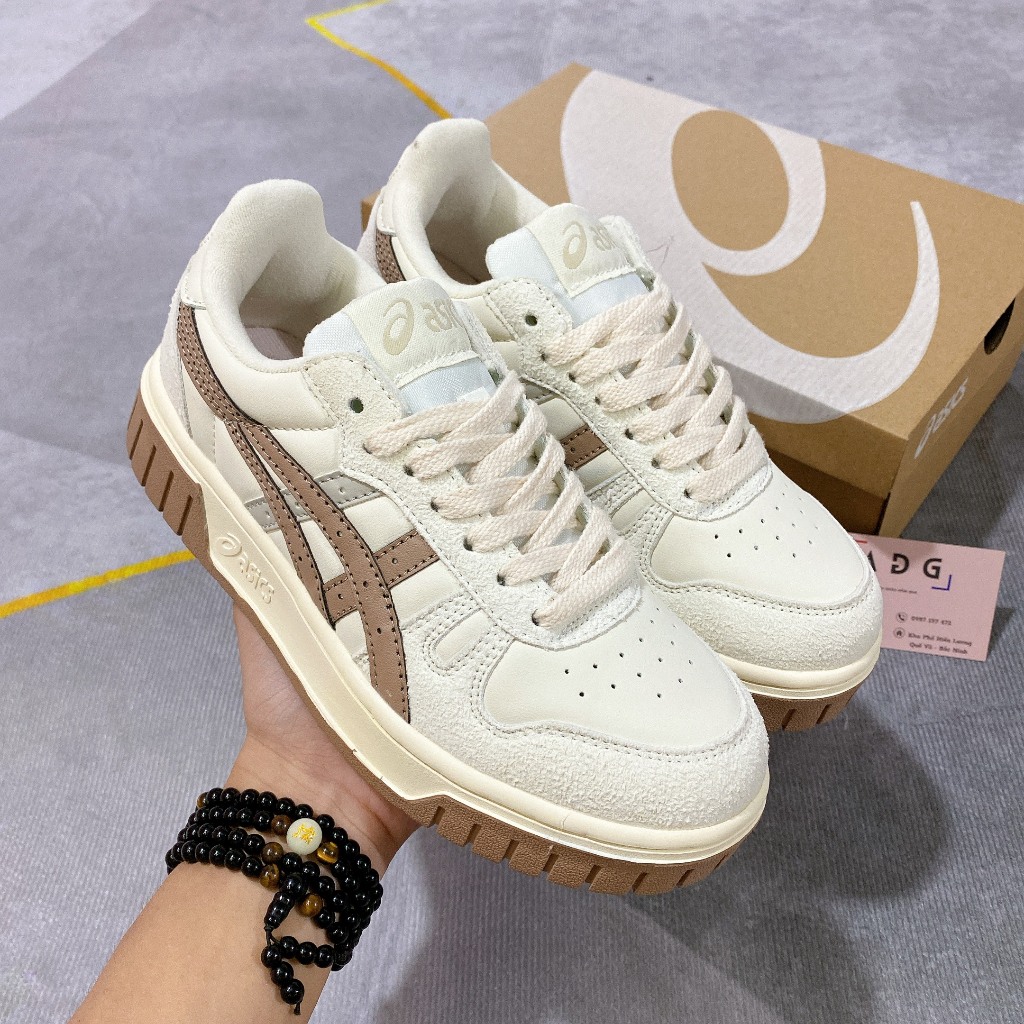 Giày asics court mz cream white blạck gum,giày Asics bản chuẩn Trung đế gum đủ 3 màu hot trend dành cho nam nữ cực basic